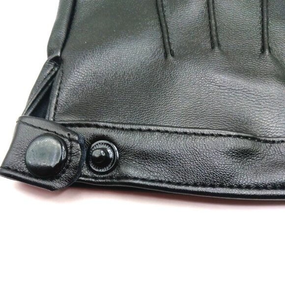 Faux Leather Fingerless Gloves-Black New - Picture 3 of 10
